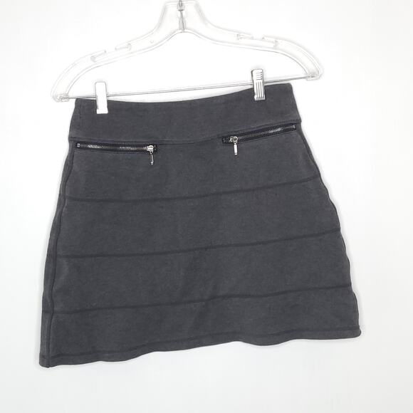 Athleta Strata Skirt A-Line Gray Cotton Zip Pockets Elastic Waist XS - Picture 9 of 12